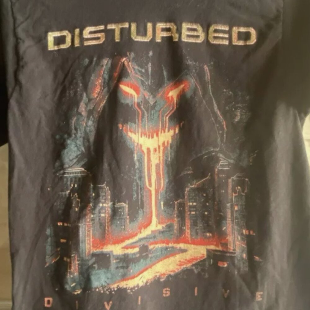 Disturbed Divisive Concert Tour T-Shirt Black Shirt Size Small